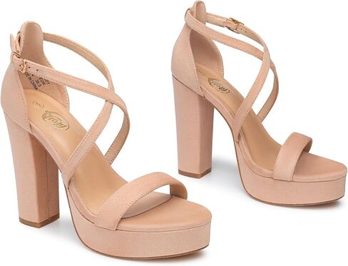 Trary Women's Strappy Platform Chunky High Heels Sandals Fashion Comfortable Open Toe Block Heels for Women Dress Wedding Party Shoes in Saudi Arabia