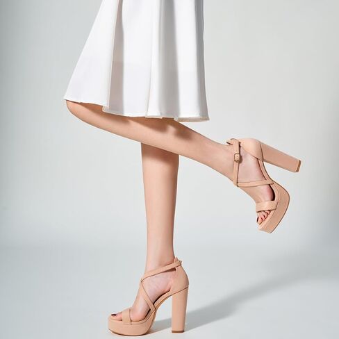 Trary Women's Strappy Platform Chunky High Heels Sandals Fashion Comfortable Open Toe Block Heels for Women Dress Wedding Party Shoes in Saudi Arabia