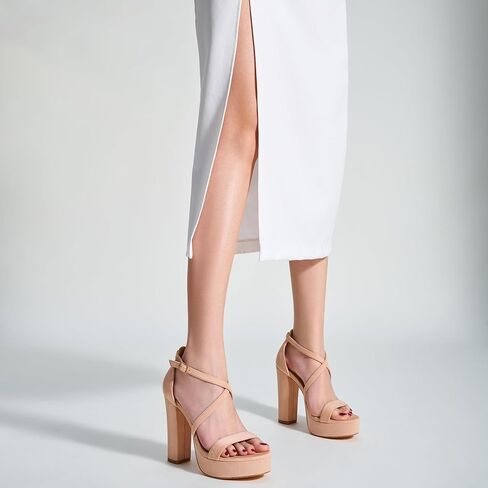 Trary Women's Strappy Platform Chunky High Heels Sandals Fashion Comfortable Open Toe Block Heels for Women Dress Wedding Party Shoes in Saudi Arabia