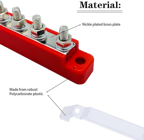 شريط ناقل كتلة توزيع الطاقة مع مسامير مقاس 6 × 1/4 بوصة (M6)، كتلة طرفية شريط ناقل إيجابي وسالب 12 فولت مع غطاء، كتلة توزيع البطارية مع أطراف حلقية لقوارب السيارات البحرية in Kuwait