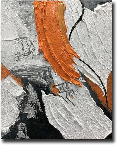 AZAVY Art، 16×20 بوصة، عمل فني ملون مرسومة يدويًا، فن معاصر صغير الحجم، لوحات زيتية حديثة، ديكور داخلي للمنزل، لوحة فنية تجريدية من الخشب داخل إطار جاهز للتعليق in Kuwait