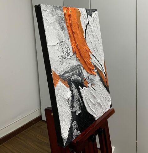 AZAVY Art، 16×20 بوصة، عمل فني ملون مرسومة يدويًا، فن معاصر صغير الحجم، لوحات زيتية حديثة، ديكور داخلي للمنزل، لوحة فنية تجريدية من الخشب داخل إطار جاهز للتعليق in Kuwait