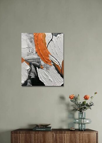 AZAVY Art، 16×20 بوصة، عمل فني ملون مرسومة يدويًا، فن معاصر صغير الحجم، لوحات زيتية حديثة، ديكور داخلي للمنزل، لوحة فنية تجريدية من الخشب داخل إطار جاهز للتعليق in Kuwait