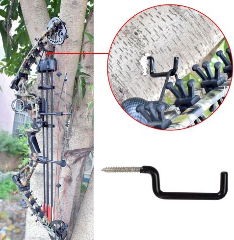 الرماية القوس هوك شجرة حقيقية حامل القوس الشماعات القوس والعتاد حامل أدوات الصيد في الهواء الطلق ملحق أسود (10 قطعة/الحزمة) in Kuwait