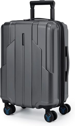 BAGSMART Carry On Luggage 22x14x9 معتمدة من شركات الطيران، 1OO% PC أمتعة قابلة للتوسيع مع قفل TSA، حقيبة سفر مقاس 20 بوصة مع عجلات دوارة، أزرق in Kuwait
