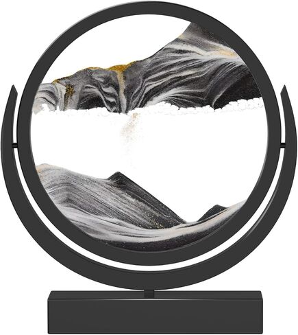 E-SHIDAI صورة فنية رملية متحركة في حركة زجاجية دائرية ثلاثية الأبعاد لمناظر طبيعية في أعماق البحار، مناظر رملية فنية ديناميكية، حسية (12 بوصة، أزرق) in Kuwait