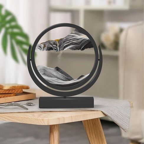 E-SHIDAI صورة فنية رملية متحركة في حركة زجاجية دائرية ثلاثية الأبعاد لمناظر طبيعية في أعماق البحار، مناظر رملية فنية ديناميكية، حسية (12 بوصة، أزرق) in Kuwait