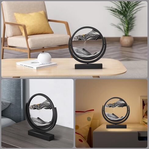 E-SHIDAI صورة فنية رملية متحركة في حركة زجاجية دائرية ثلاثية الأبعاد لمناظر طبيعية في أعماق البحار، مناظر رملية فنية ديناميكية، حسية (12 بوصة، أزرق) in Kuwait