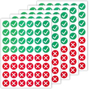 240 PCS Green Check and Red Cross Mark Stickers, Self Adhesive Labels for Organization, Inventory Management, Classroom Teaching, DIY Projects in Kuwait