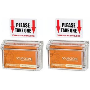 SOURCEONE.ORG Source One Premium Outdoor Business Card Holder Peel and Stick Clear Unbreakable Take One Sticker Included in Saudi Arabia