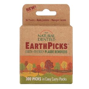 ذا ناتشورال دينتيست مزيل الجير الصديق للبيئة من ايرث بيكس - 300 ريشة خشبية في خمسة جيوب سهلة الحمل (عبوة من 3 قطع) إجمالي 900 قطعة in Kuwait