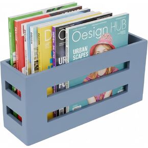 Magazine File Holder, Standing Wooden Magazine Rack, Desk Folder Organizer for Office & Bathroom-Black in Kuwait