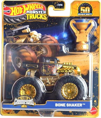 Hot Wheels Monster Trucks 1:64 مقياس كأس أبطال الكأس الذهبية مجموعة الذكرى السنوية الخمسين Bigfoot اخترت Bone Shaker 5 إنذار Gunkster Mega Wrex Tiger Shark (Gunkster) in Saudi Arabia