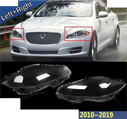 1 زوج سيارة الجبهة كشافات عدسة المصباح الأمامي غطاء شل واضح متوافق ل جاكوار XJ XJL 2010 ~ 2019 عاكس الضوء مصباح قذيفة أقنعة الغطاء الواقي in Saudi Arabia