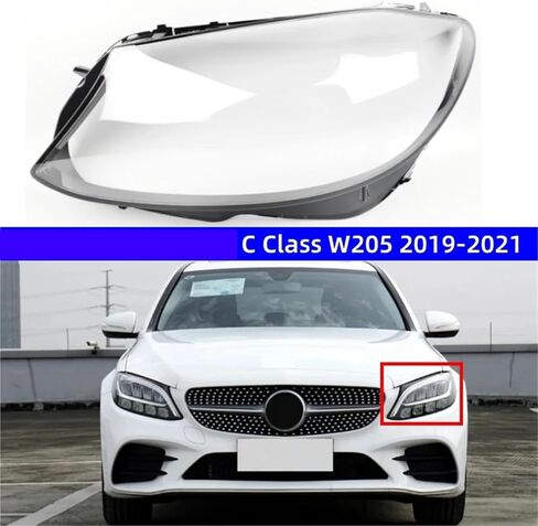 متوافق مع مرسيدس بنز W205 2019 2020 2021 C Class C180 C200 C260L C280 C300 أضواء السيارة قذيفة الزجاج الأمامي الأمامي (يمين) in Saudi Arabia
