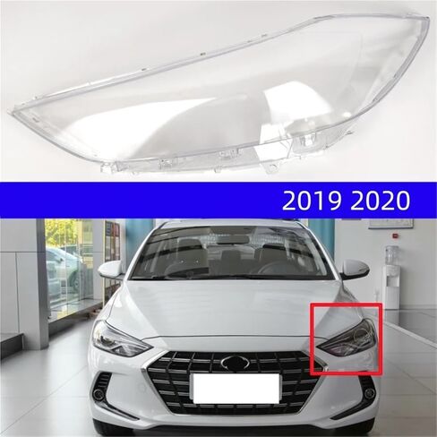 متوافق مع Hyundai Elantra 2019 2020 قطع غيار السيارات وملحقاتها تحل محل قطعة شفافة من مصابيح السيارة والمصابيح الأمامية الزجاجية (يسار) in Saudi Arabia