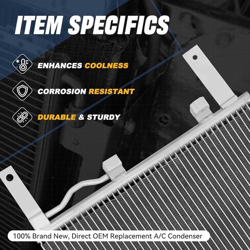 Auto Dynasty Air Conditioning A/C Condenser Compatible with 2017-2022 Ford F250 F350 F450 Super Duty 6.7L Power-Stroke V8 Diesel, Aluminum AC Condenser Replacement DPI 30089 in Saudi Arabia