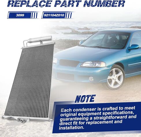 Air Conditioning A/C Condenser Compatible with Nissan Sentra 2001-2006# 3099, 921104Z010 in Saudi Arabia