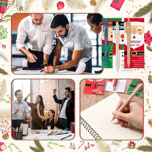 Gueevin 20 Set Christmas Pens Gifts Bulk for Coworkers Santa Inspirational Claus Pens Novelty Snowman Elf with Thank You Cards Christmas Gift Ideas for Office Staff Team Coworker Volunteer (Bright) in Saudi Arabia