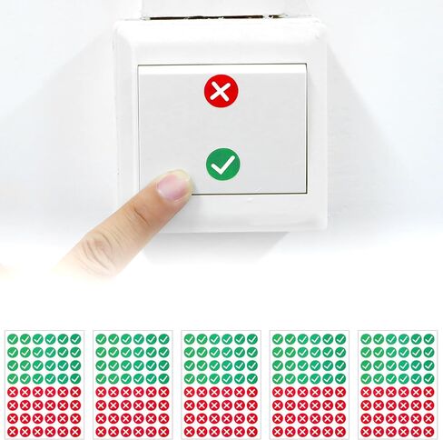 240 PCS Green Check and Red Cross Mark Stickers, Self Adhesive Labels for Organization, Inventory Management, Classroom Teaching, DIY Projects in Saudi Arabia