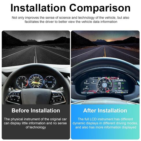 مجموعة رقمية 12.3 بوصة لسيارة كاديلاك XTS CTS 2014-2019، لوحة قياس السيارة اللاسلكية مع أنماط واجهة المستخدم، لوحة تشغيل بديلة للوحة القيادة للسيارات ما بعد البيع in Kuwait
