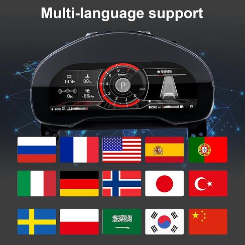مجموعة رقمية 12.3 بوصة لسيارة كاديلاك XTS CTS 2014-2019، لوحة قياس السيارة اللاسلكية مع أنماط واجهة المستخدم، لوحة تشغيل بديلة للوحة القيادة للسيارات ما بعد البيع in Kuwait