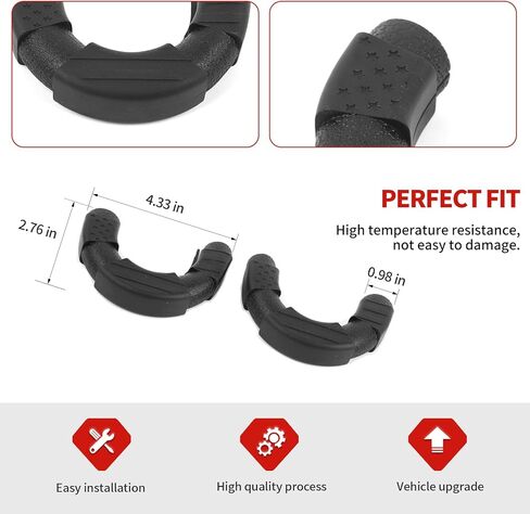 Jimen Fit for Ford Bronco 2021-2025, 2PCS Rear Bumper Tow Hook Cover Trailer Hitch Cover (Red) in Saudi Arabia