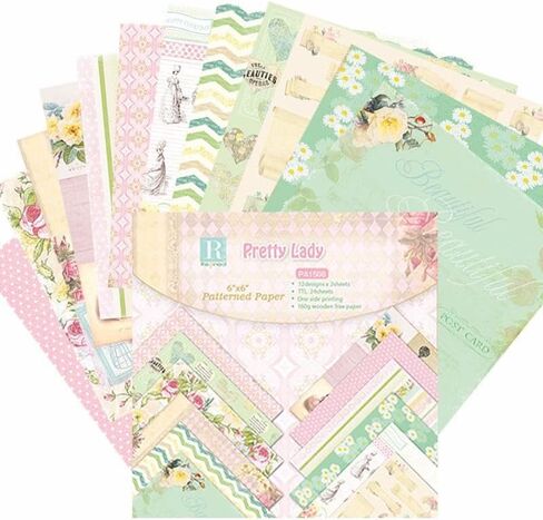 24 Sheets Pretty Lady Craft Paper Pads Cutting Dies Art Background Origami Scrapbooking Card Making in Saudi Arabia