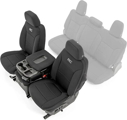 Rough Country Front Neoprene Seat Covers for 19-21 Chevy Silverado 1500 - 91035 , Black in Saudi Arabia