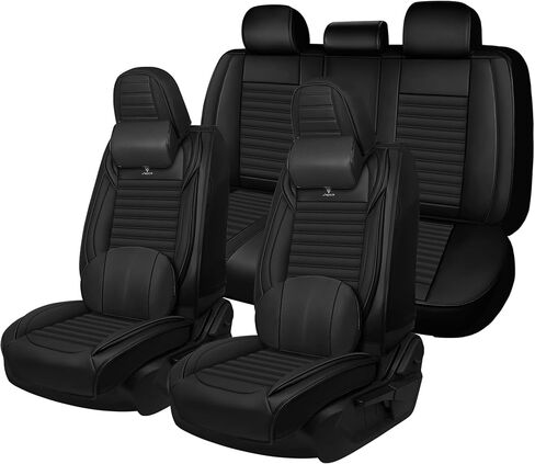 Car Seat Cover for Chevy Equinox 2005-2026 Full Coverage Nappa Leather Car Seat Protector, Fashion Anti-Slip Waterproof Breathable Easy to Install, Auto Interior Accessories(Front Seat,Black&Blue) in Saudi Arabia