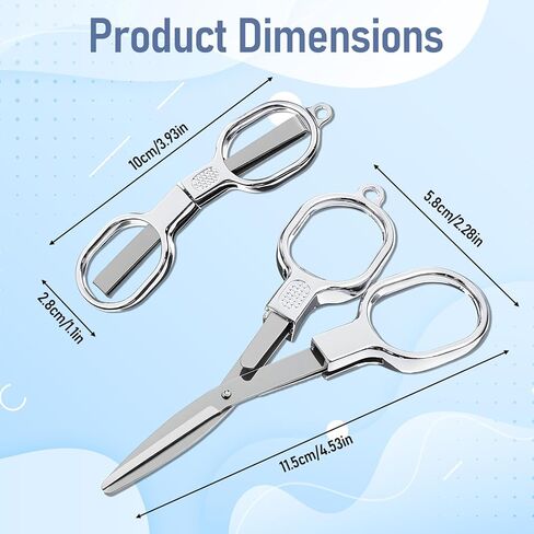 2 Pcs Folding Scissors Travel, Stainless Steel Mini Folding Scissors, Portable Retractable Small Scissor Trip Scissor for Xmas gift For Home, Office, Craft, Outdoor (Silver) in Saudi Arabia