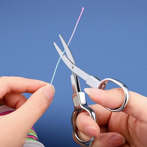 2 Pcs Folding Scissors Travel, Stainless Steel Mini Folding Scissors, Portable Retractable Small Scissor Trip Scissor for Xmas gift For Home, Office, Craft, Outdoor (Silver) in Saudi Arabia