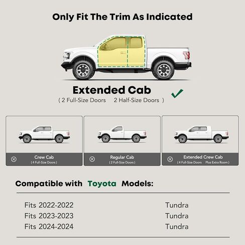 YHTAUTO 4.25 بوصة لوحات تشغيل جانبية تناسب Toyota Tundra 2022-2026، كابينة ممتدة، نهايات منحنية بيضاوية مسحوق أسود من الفولاذ الكربوني، قضبان جانبية لكابينة الشاحنة ملحقات خارجية للطرق الوعرة، مجموعة من 2 in Saudi Arabia