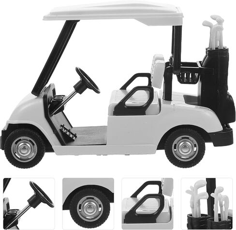 Veemoon Golf Cart Model, 4½" Die Cast Metal Golf Cart Toy White Pull Back Toy Car Mini Golfcarts Cake Topper Table Golfcart Decoration for Kid Toddler Vehicle Dollhouse Decor Cake Topper Party Favor in Saudi Arabia