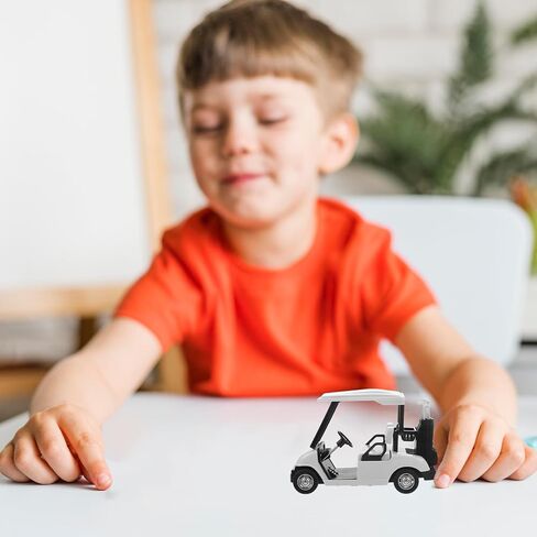 Veemoon Golf Cart Model, 4½" Die Cast Metal Golf Cart Toy White Pull Back Toy Car Mini Golfcarts Cake Topper Table Golfcart Decoration for Kid Toddler Vehicle Dollhouse Decor Cake Topper Party Favor in Saudi Arabia