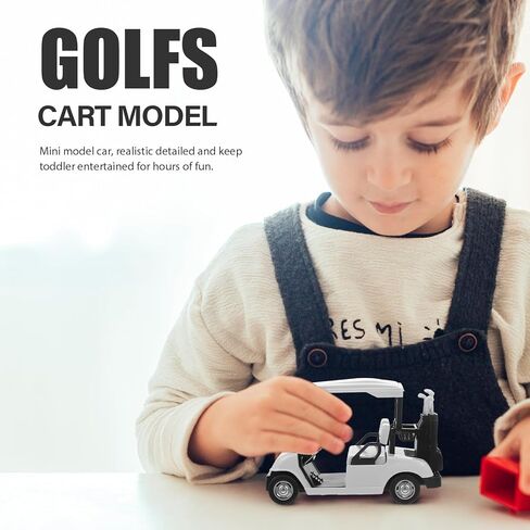 Veemoon Golf Cart Model, 4½" Die Cast Metal Golf Cart Toy White Pull Back Toy Car Mini Golfcarts Cake Topper Table Golfcart Decoration for Kid Toddler Vehicle Dollhouse Decor Cake Topper Party Favor in Saudi Arabia