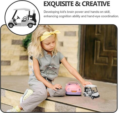 Veemoon Golf Cart Model, 4½" Die Cast Metal Golf Cart Toy White Pull Back Toy Car Mini Golfcarts Cake Topper Table Golfcart Decoration for Kid Toddler Vehicle Dollhouse Decor Cake Topper Party Favor in Saudi Arabia