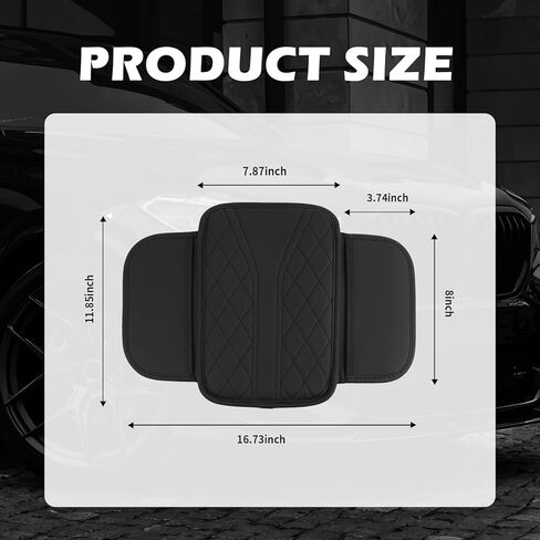 Leather Car Center Console Cover,Stylish Y-Shaped Arm Rest Cover for Car with 2 Storage Bags for Storing and Enhancing Comfort,Cars Accessories Interior Middle Console Covers (Black) in Saudi Arabia