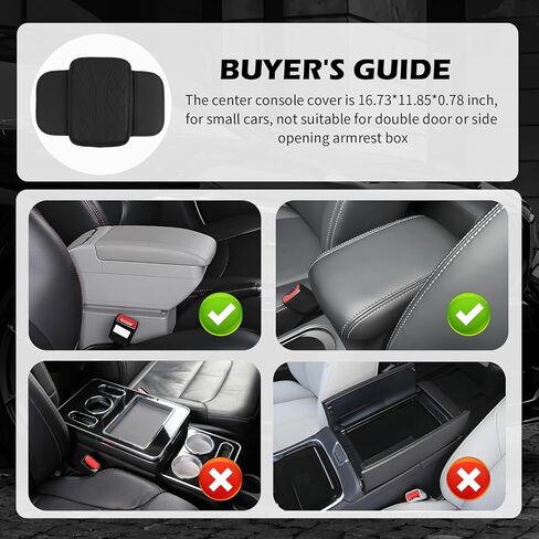 Leather Car Center Console Cover,Stylish Y-Shaped Arm Rest Cover for Car with 2 Storage Bags for Storing and Enhancing Comfort,Cars Accessories Interior Middle Console Covers (Black) in Saudi Arabia
