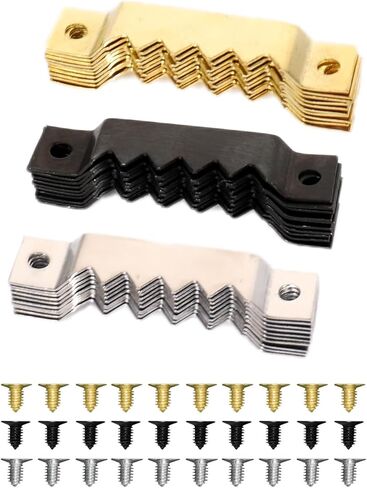 30 Pack Sawtooth Picture Hangers, Picture Frame Hangers with Screws, Supports 50 Ibs, Hanging Frame Hooks for Clock, Paintings, Artwork - Mixed Color in Saudi Arabia