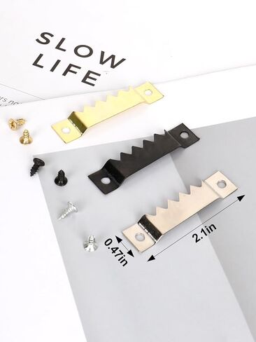 30 Pack Sawtooth Picture Hangers, Picture Frame Hangers with Screws, Supports 50 Ibs, Hanging Frame Hooks for Clock, Paintings, Artwork - Mixed Color in Saudi Arabia