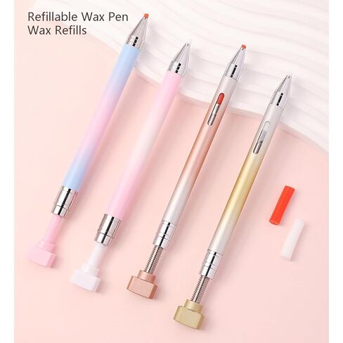 4 Pack Rhinestone Picker Tool Wax Refills, Refillable Wax Pen Wax Refills for Diamond Art Painting Accessories and Nail Art Rhinestone Picker Tool (white) in Saudi Arabia