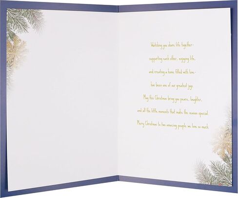 christmas card for son and daughter in law - Double-layer card, Design with Gold Foil text, with envelope and Envelope sticker Heartfelt Message（5.6 x 8.1"） in Saudi Arabia