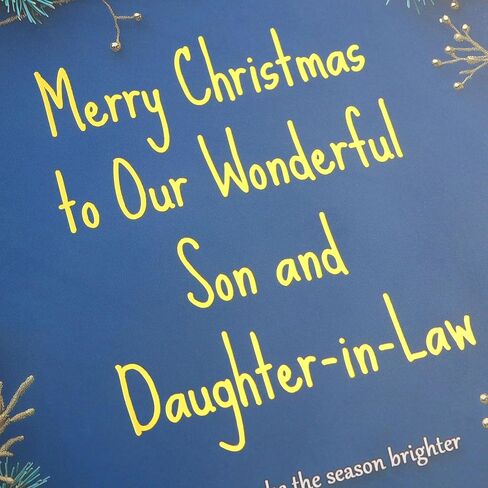 christmas card for son and daughter in law - Double-layer card, Design with Gold Foil text, with envelope and Envelope sticker Heartfelt Message（5.6 x 8.1"） in Saudi Arabia