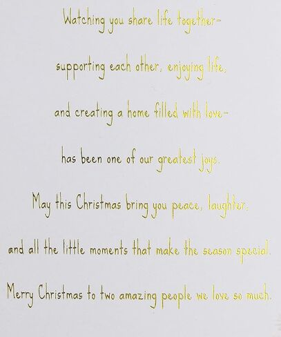 christmas card for son and daughter in law - Double-layer card, Design with Gold Foil text, with envelope and Envelope sticker Heartfelt Message（5.6 x 8.1"） in Saudi Arabia