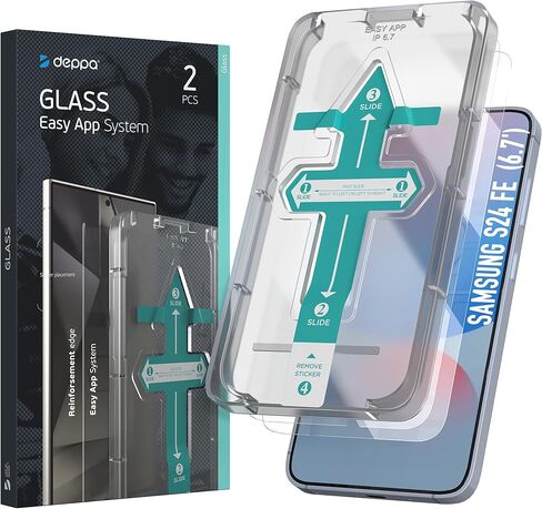 Deppa [2 Pack Premium Screen Protector for Samsung Galaxy S24 (6.2') Tempered Glass | Fingerprint Unlock | Full Coverage | Case Compatible | with Bubble Free Easy Install Kit [Video Guide] in Kuwait