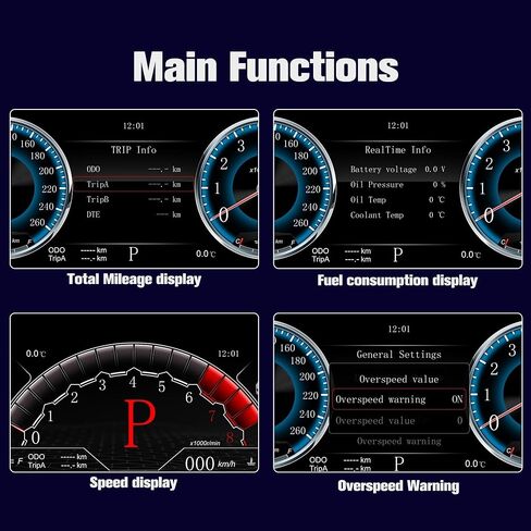 10.25" Digital Dash Instrument Cluster for Honda Accord 2003-2007 Digital Cluster Instrument Speedometer Replacement Dashboard in Saudi Arabia