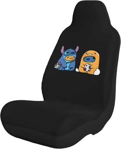 Gudetama (2) Car Seat Cover, Universal Car Seat Cover, Upgrade, Set of 2, Seat Protection, Polyester Cloth + Sponge, Car Accessories, Car Rear Stain Prevention, Easy Installation, Driver Passenger in Saudi Arabia