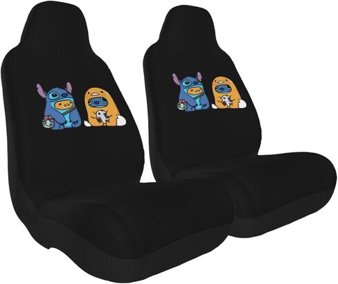 Gudetama (2) Car Seat Cover, Universal Car Seat Cover, Upgrade, Set of 2, Seat Protection, Polyester Cloth + Sponge, Car Accessories, Car Rear Stain Prevention, Easy Installation, Driver Passenger in Saudi Arabia