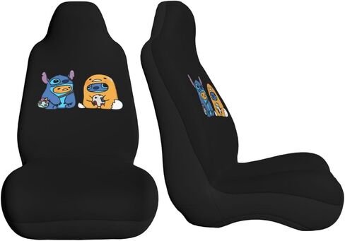 Gudetama (2) Car Seat Cover, Universal Car Seat Cover, Upgrade, Set of 2, Seat Protection, Polyester Cloth + Sponge, Car Accessories, Car Rear Stain Prevention, Easy Installation, Driver Passenger in Saudi Arabia